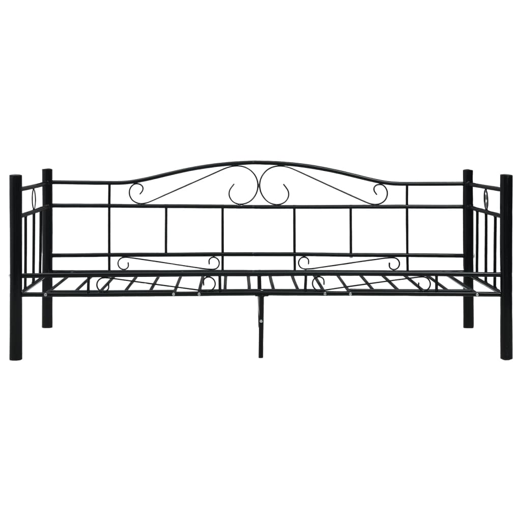 Daybed Frame without Mattress Black Metal 90x200cm