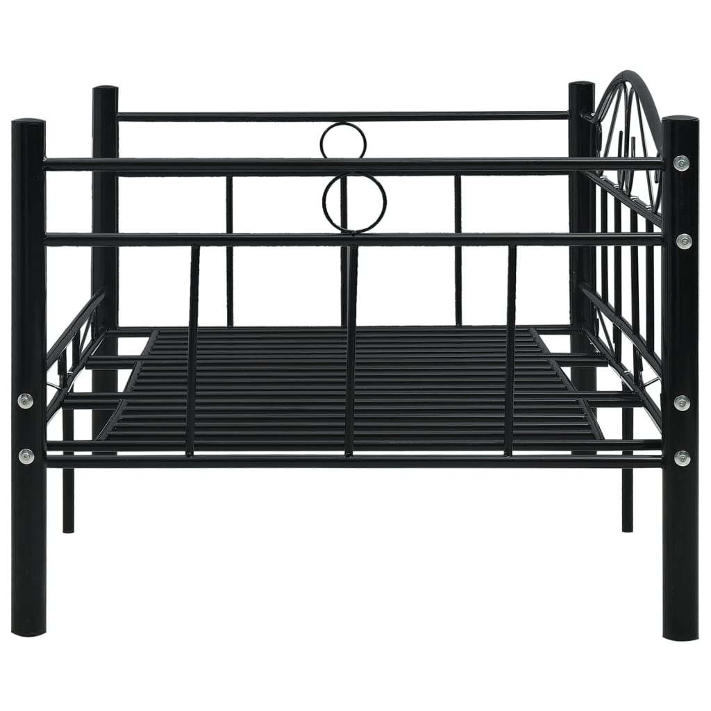 Daybed Frame without Mattress Black Metal 90x200cm
