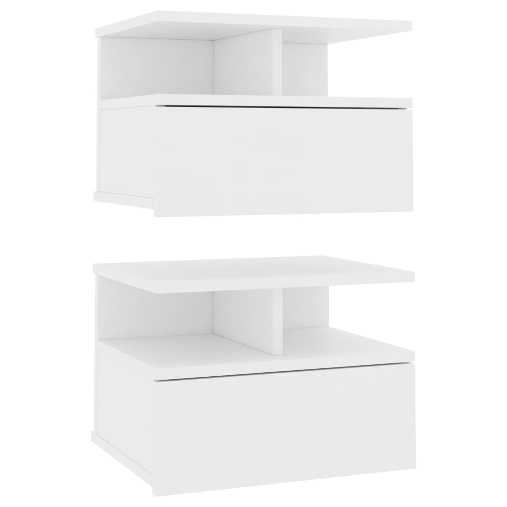 Floating Nightstands 2 pcs White 40x31x27cm Engineered Wood