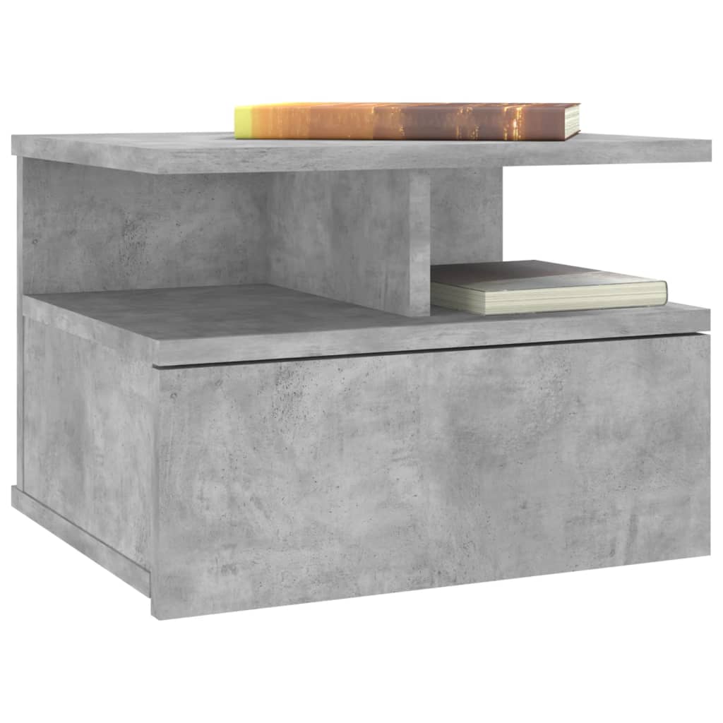 Floating Nightstand Concrete Grey 40x31x27cm Engineered Wood