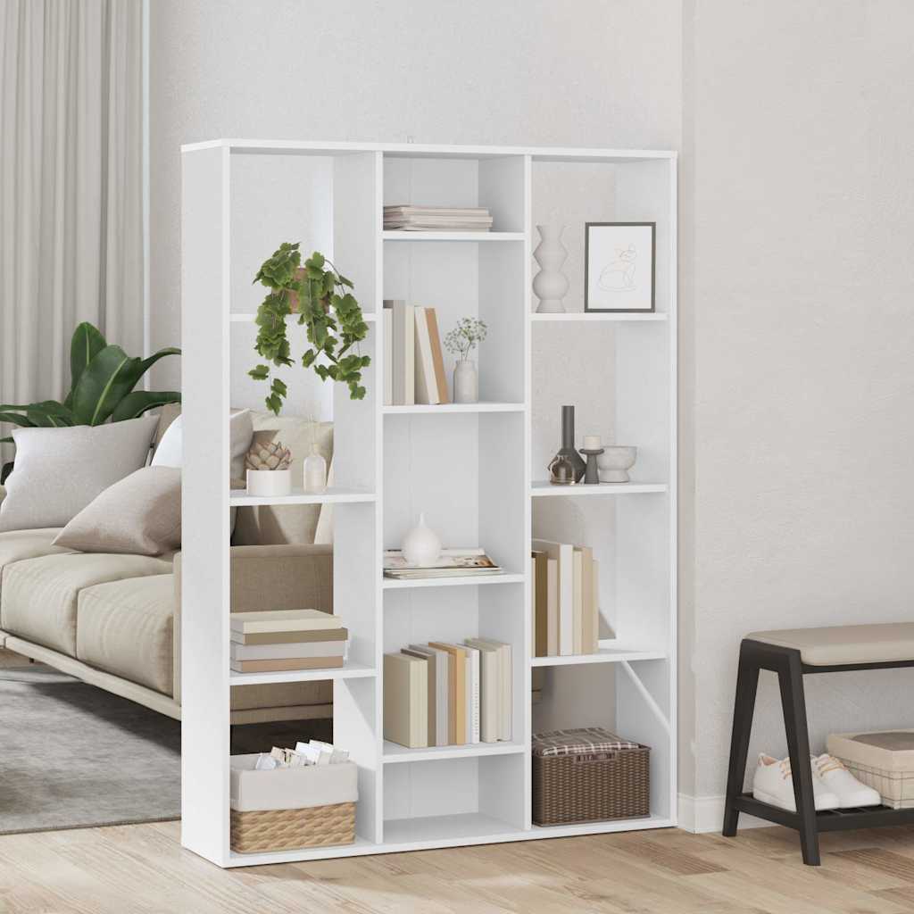 Room Divider/Book Cabinet White 100x24x140 cm Engineered Wood