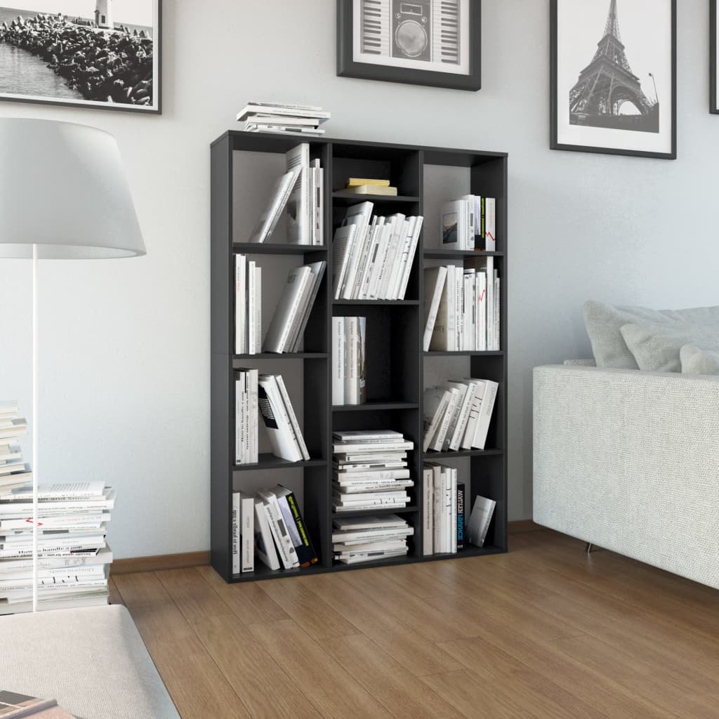 Room Divider/Book Cabinet Black 100x24x140 cm Engineered Wood