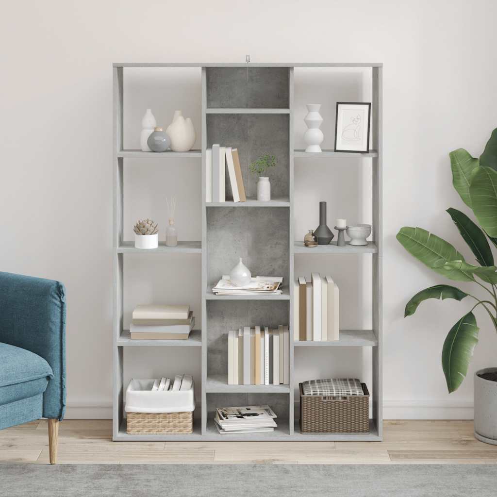 Room Divider/Book Cabinet Concrete Grey 100x24x140 cm Engineered Wood