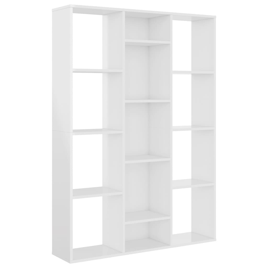 Room Divider/Book Cabinet High Gloss White 100x24x140 cm Engineered Wood