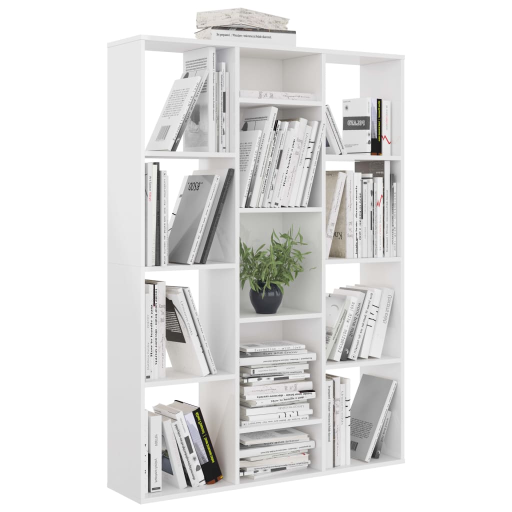 Room Divider/Book Cabinet High Gloss White 100x24x140 cm Engineered Wood