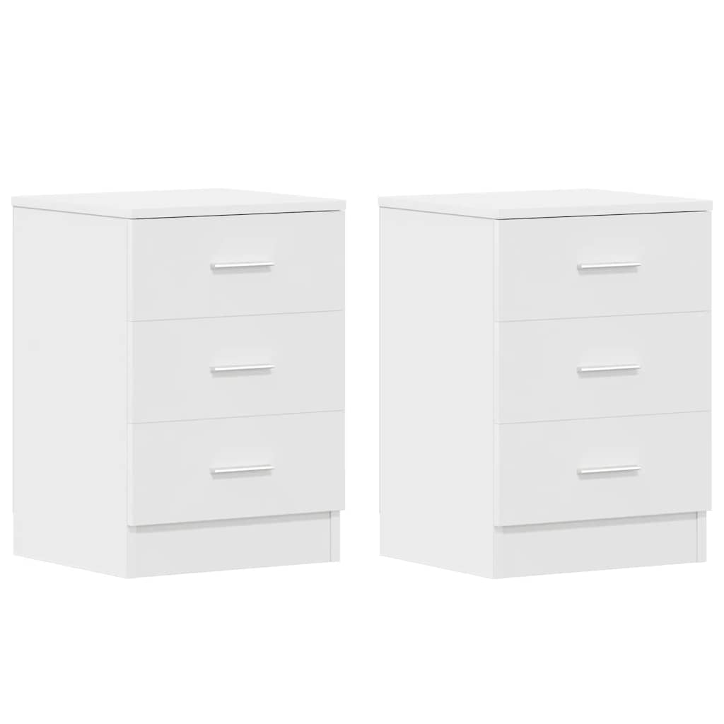 Bedside Cabinets 2 pcs White 38x35x56 cm Engineered Wood