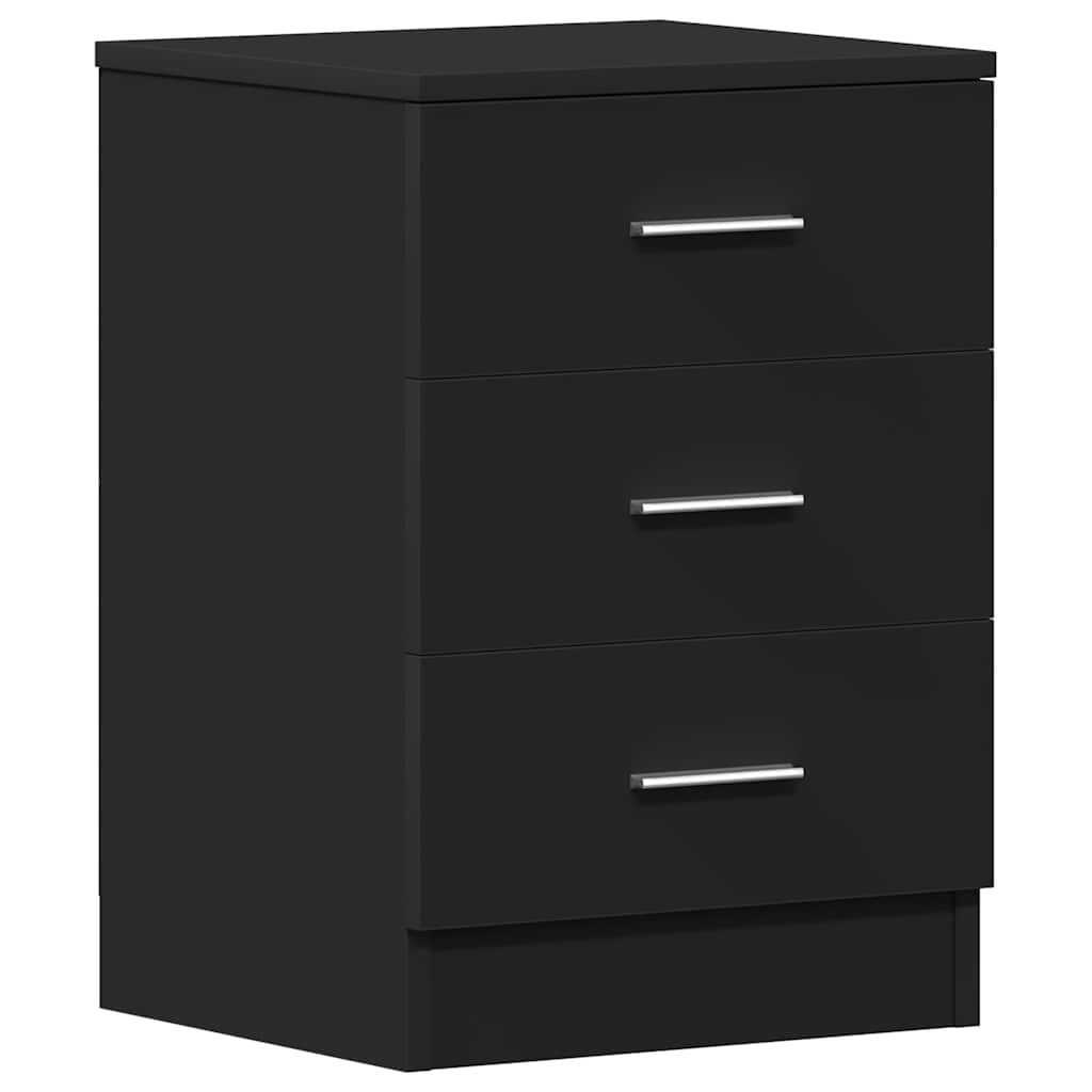 Bedside Cabinet Black 38x35x56 cm Engineered Wood