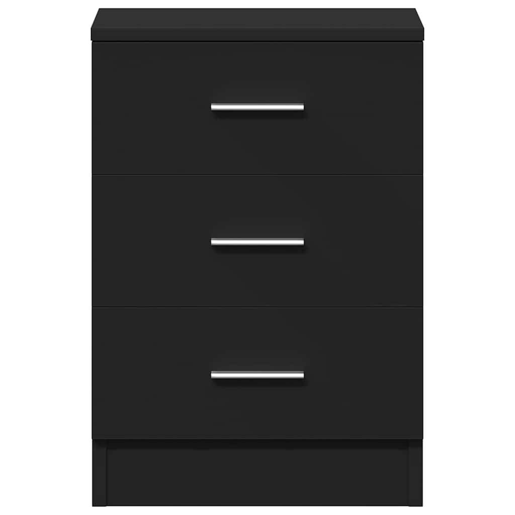 Bedside Cabinet Black 38x35x56 cm Engineered Wood