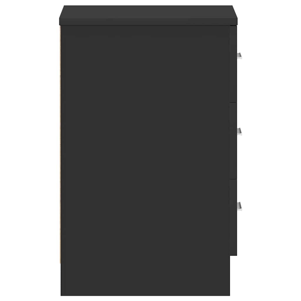 Bedside Cabinet Black 38x35x56 cm Engineered Wood