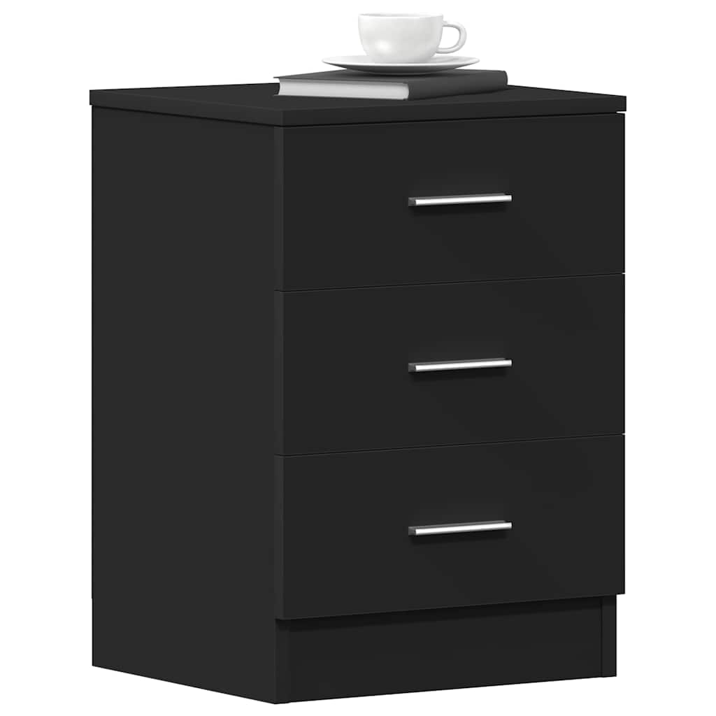 Bedside Cabinets 2 pcs Black 38x35x56 cm Engineered Wood