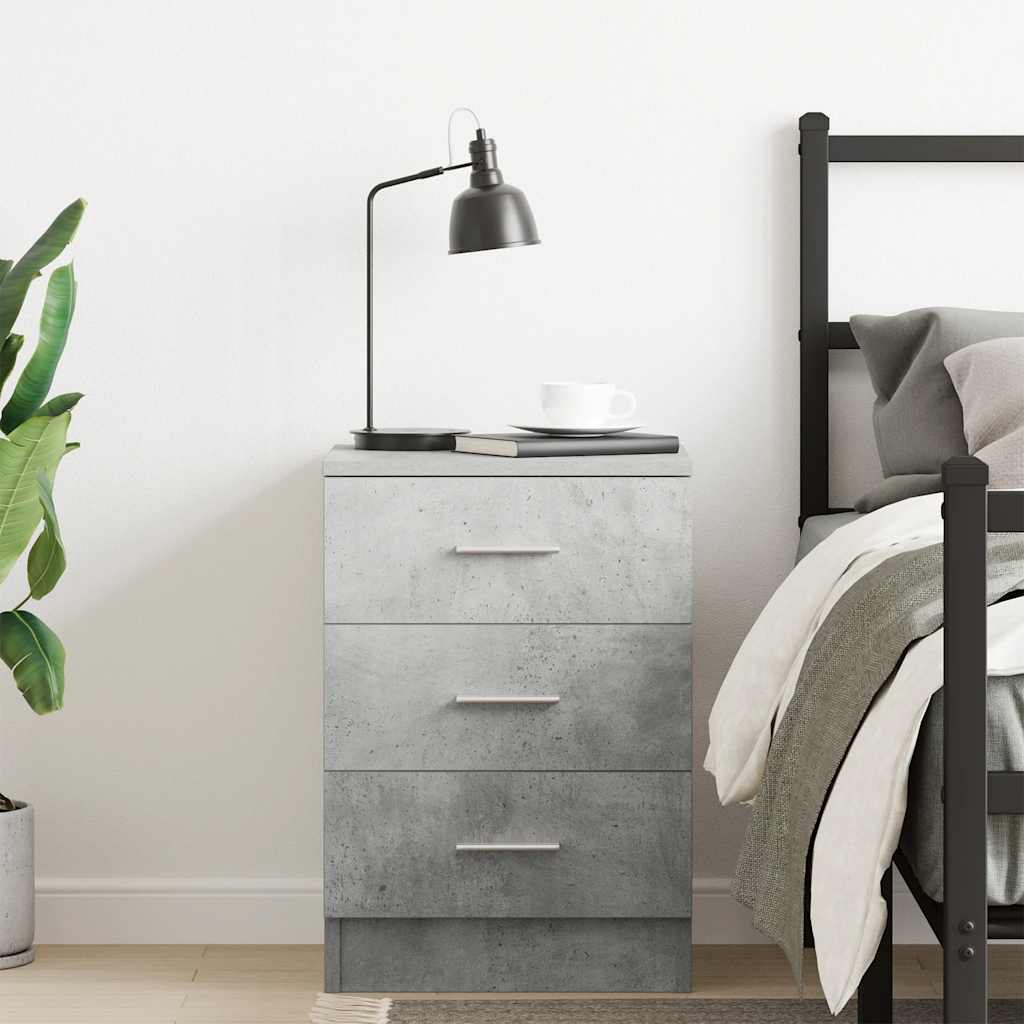 Bedside Cabinet Concrete Grey 38x35x56 cm Engineered Wood