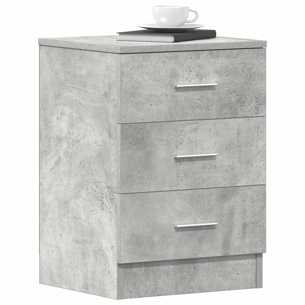 Bedside Cabinet Concrete Grey 38x35x56 cm Engineered Wood
