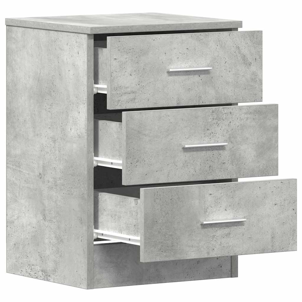 Bedside Cabinets 2 pcs Concrete Grey 38x35x56 cm Engineered Wood