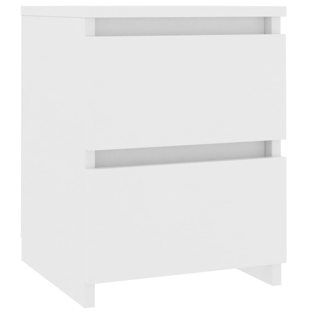 Bedside Cabinets 2 pcs White 30x30x40 cm Engineered Wood