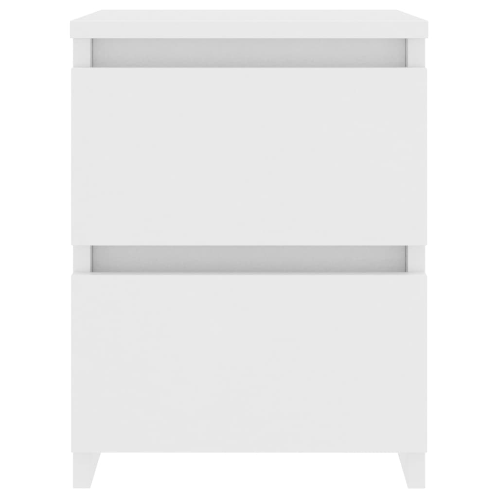 Bedside Cabinets 2 pcs White 30x30x40 cm Engineered Wood