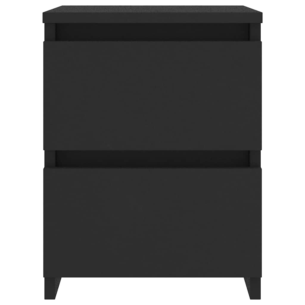 Bedside Cabinets 2 pcs Black 30x30x40 cm Engineered Wood
