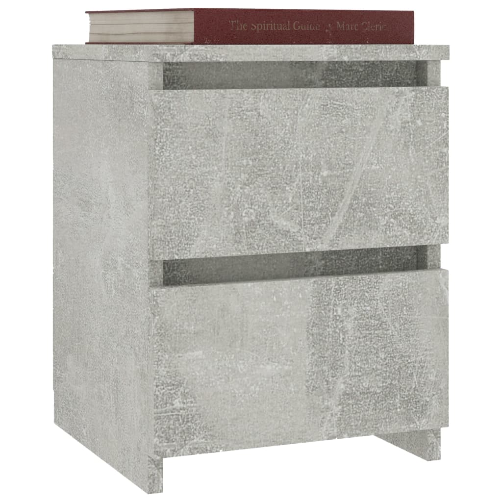 Bedside Cabinets 2 pcs Concrete Grey 30x30x40 cm Engineered Wood