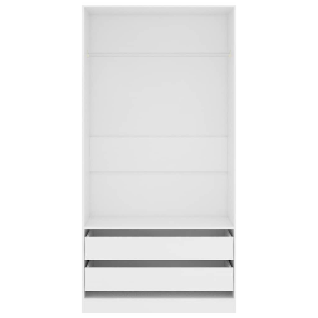 Wardrobe White 100x50x200 cm Engineered Wood