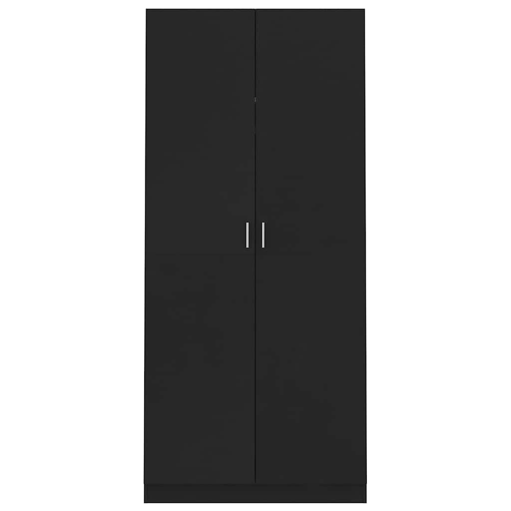 Wardrobe Black 90x52x200 cm Engineered Wood