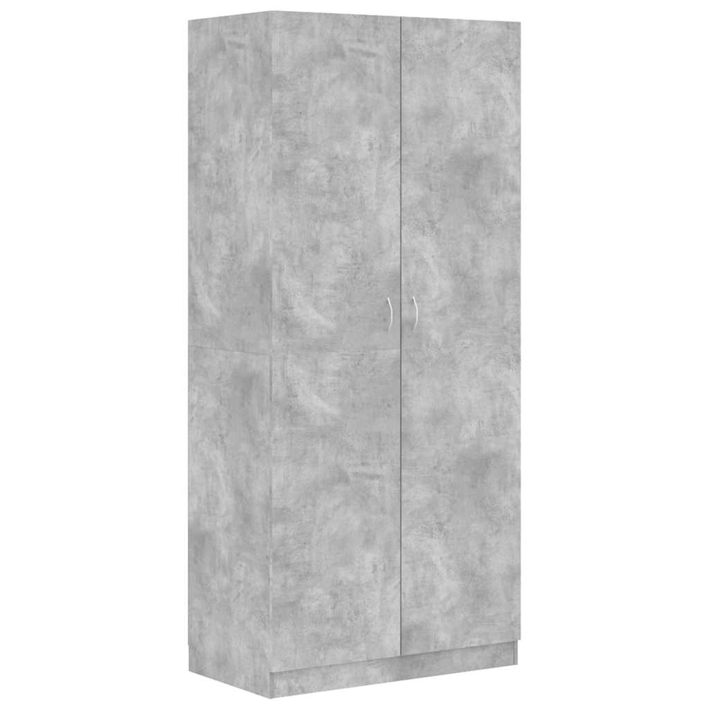 Wardrobe Concrete Grey 90x52x200 cm Engineered Wood