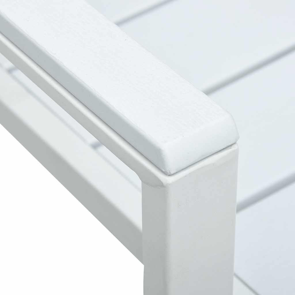 Garden Chairs 4 pcs White HDPE Wood Look