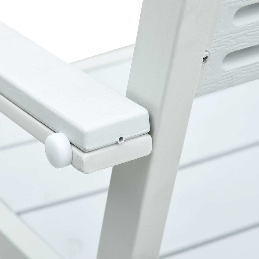 Garden Chairs 4 pcs White HDPE Wood Look