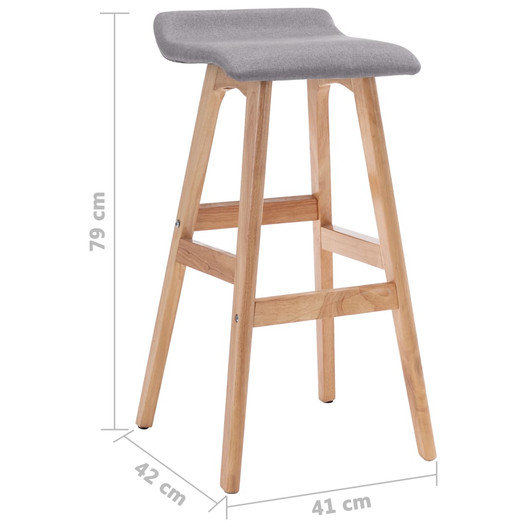 Bar Stool Light Grey Fabric