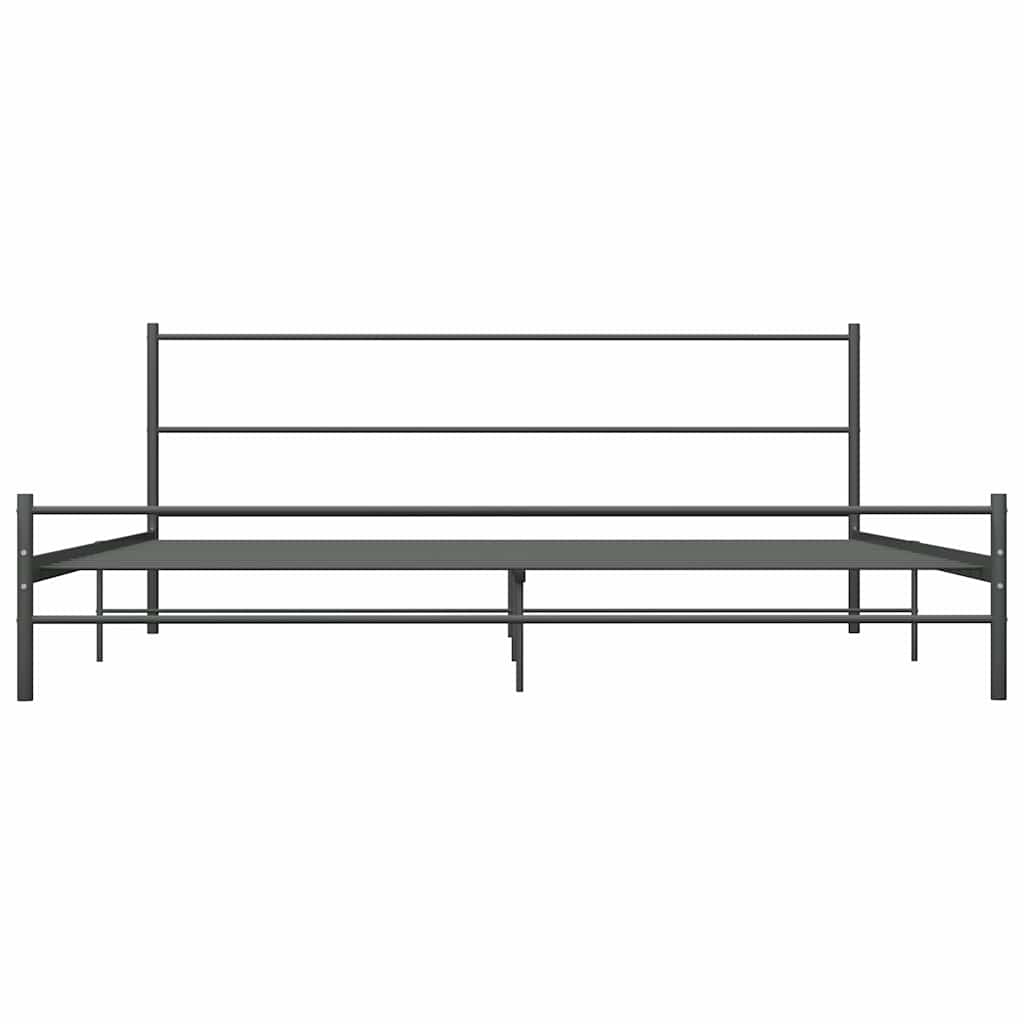 284684 vidaXL Bed Frame without Mattress Grey Metal 180x200 cm Super King