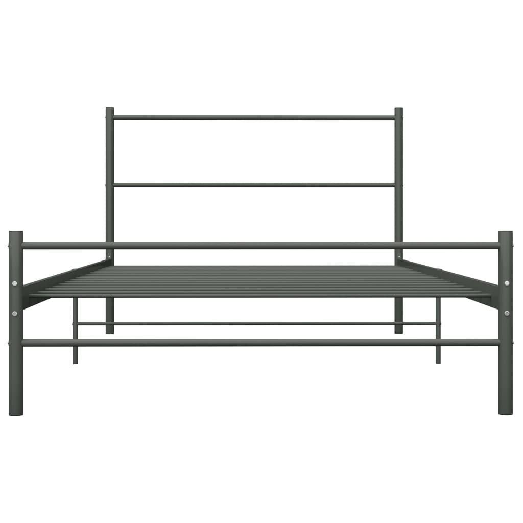 284685 vidaXL Bed Frame without Mattress Grey Metal 100x200 cm