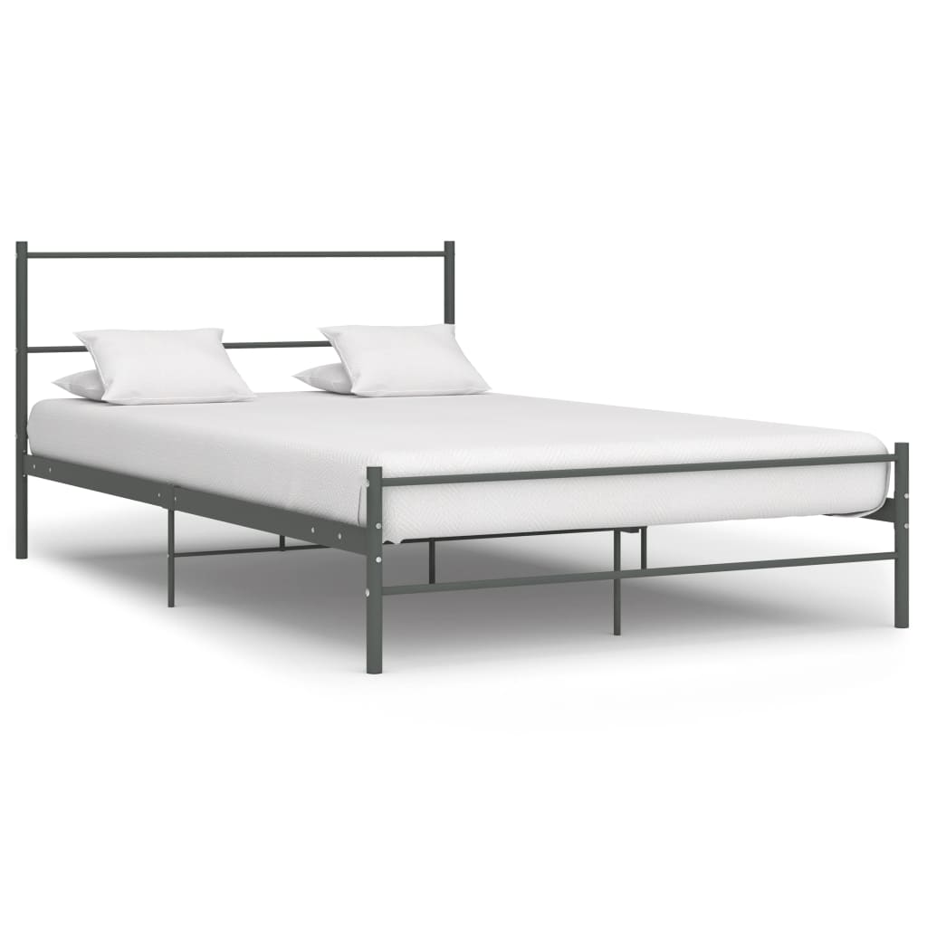 284686 vidaXL Bed Frame without Mattress Grey Metal 120x200 cm