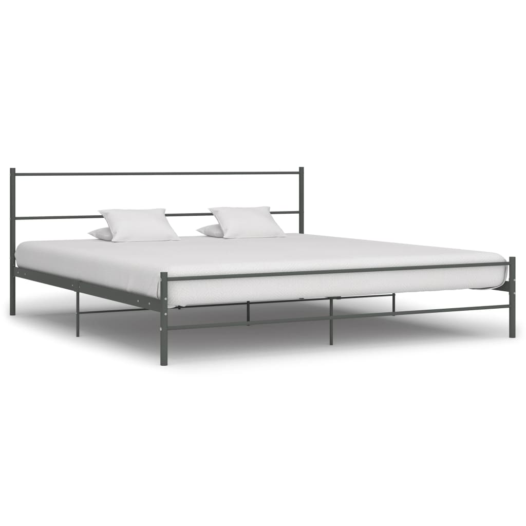284687 vidaXL Bed Frame without Mattress Grey Metal 200x200 cm