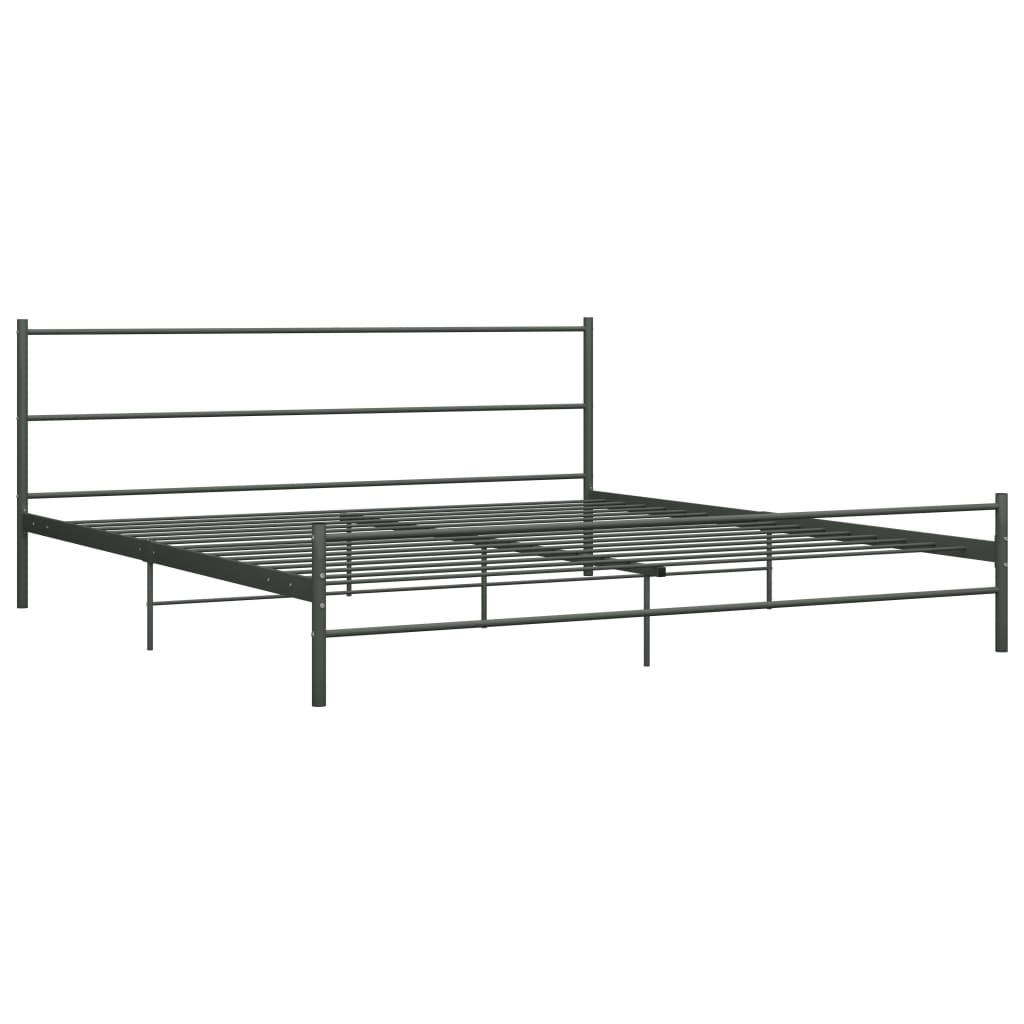 284687 vidaXL Bed Frame without Mattress Grey Metal 200x200 cm