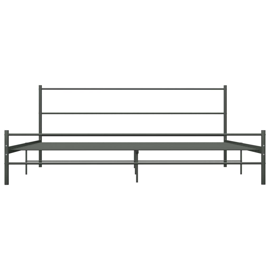 284687 vidaXL Bed Frame without Mattress Grey Metal 200x200 cm