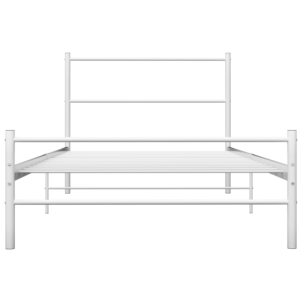 284692 vidaXL Bed Frame without Mattress White Metal 90x200 cm