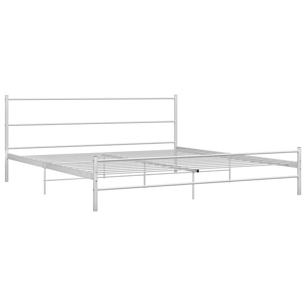 Bed Frame without Mattress with Headboard White 160x200 cm Metal