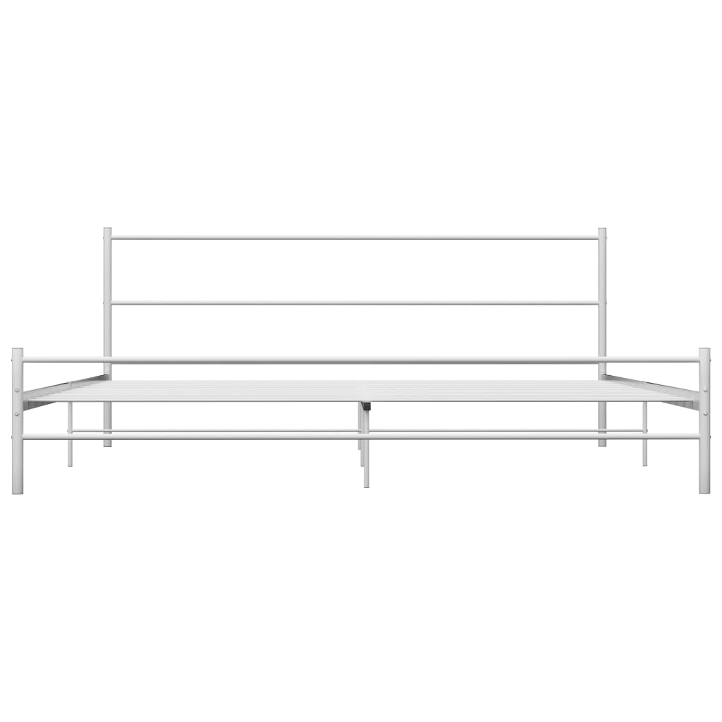Bed Frame without Mattress with Headboard White 160x200 cm Metal