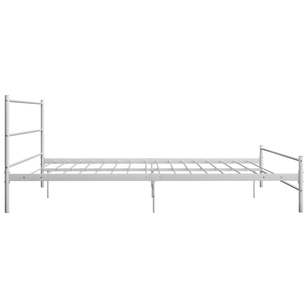 Bed Frame without Mattress with Headboard White 160x200 cm Metal