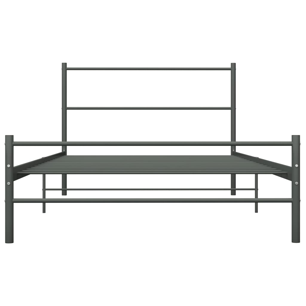 Bed Frame without Mattress Grey Metal 90x200 cm