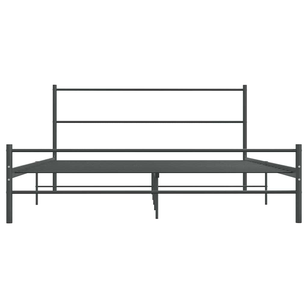 Bed Frame without Mattress Grey Metal 140x200 cm