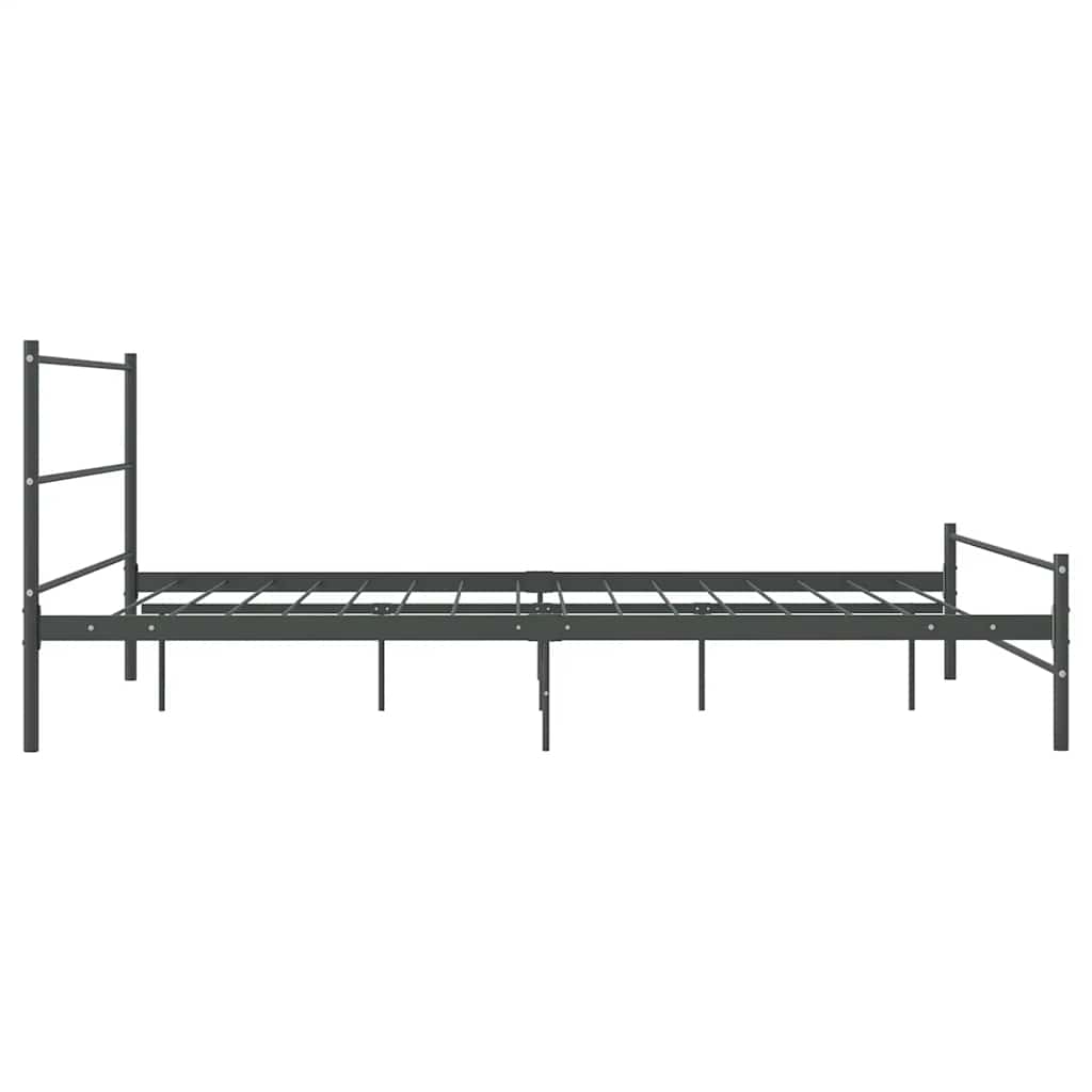 Bed Frame without Mattress Grey Metal 140x200 cm
