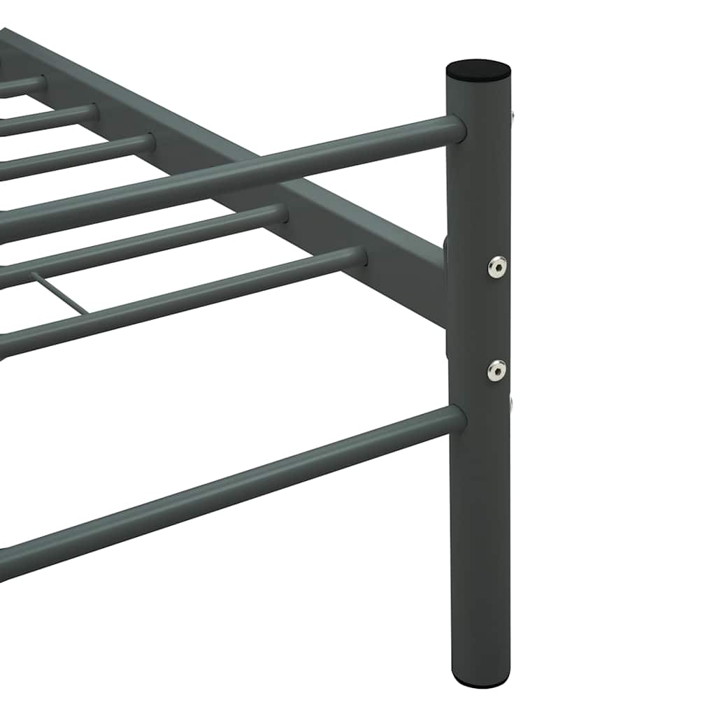 Bed Frame without Mattress Grey Metal 140x200 cm
