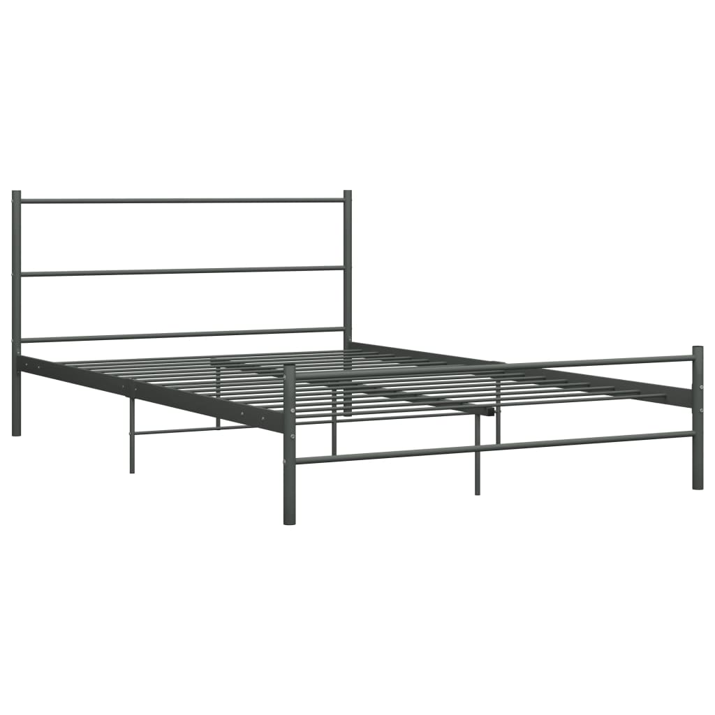 Bed Frame with Headboard without Mattress Grey 160x200 cm Metal