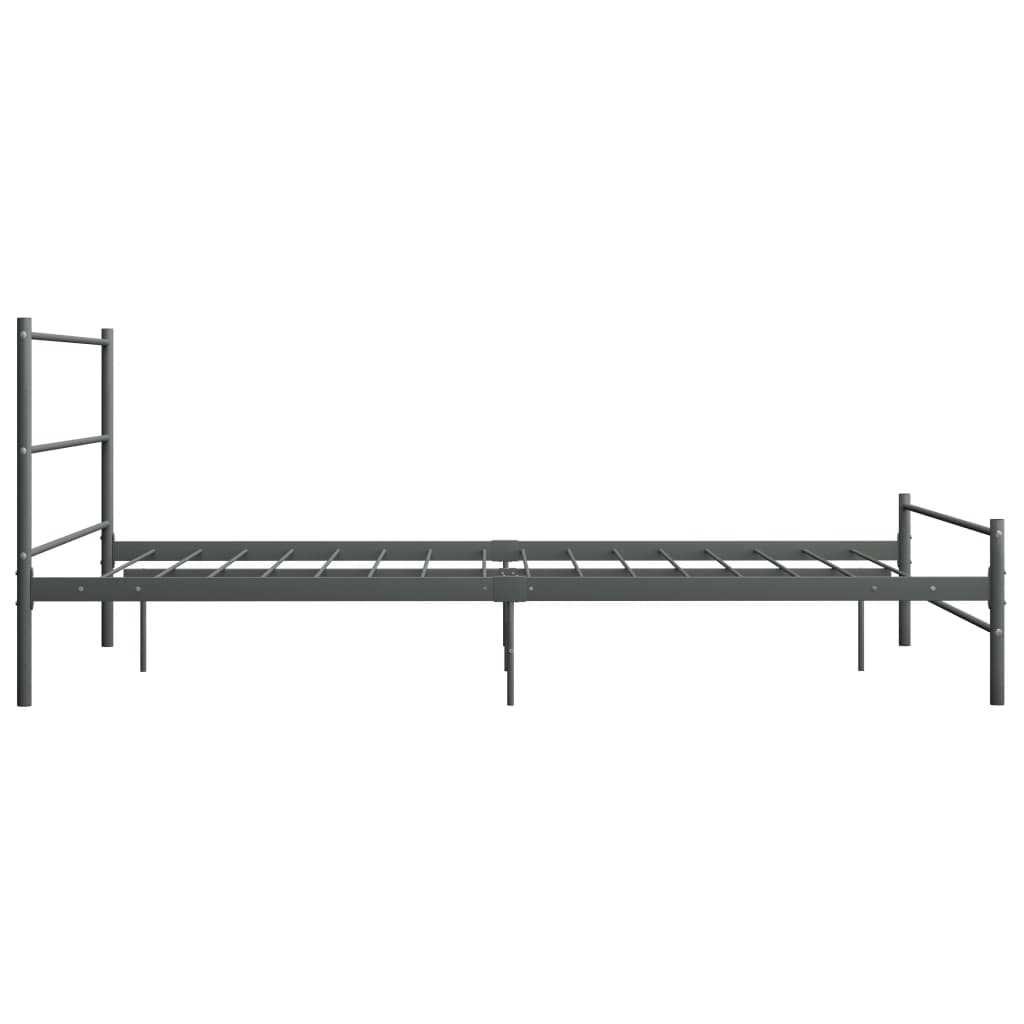 Bed Frame with Headboard without Mattress Grey 160x200 cm Metal