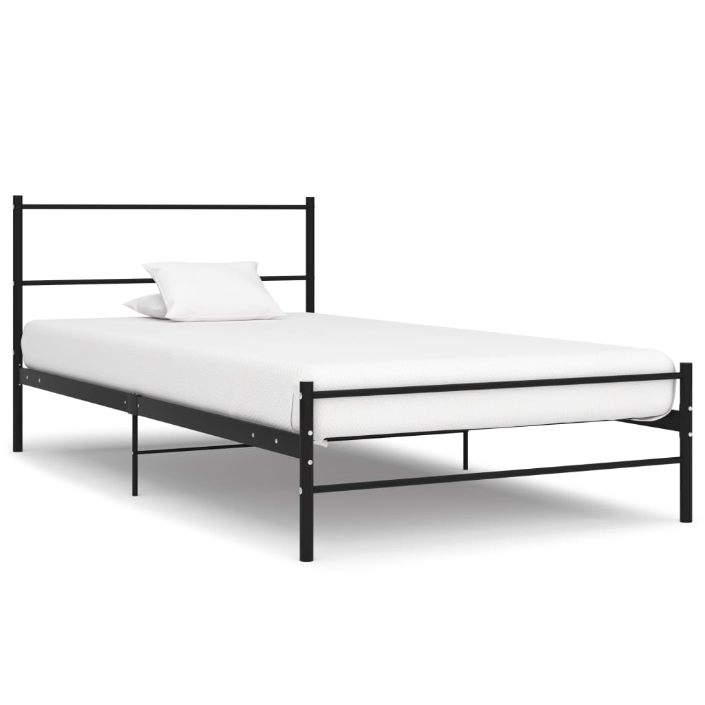Bed Frame without Mattress Black Metal 90x200 cm