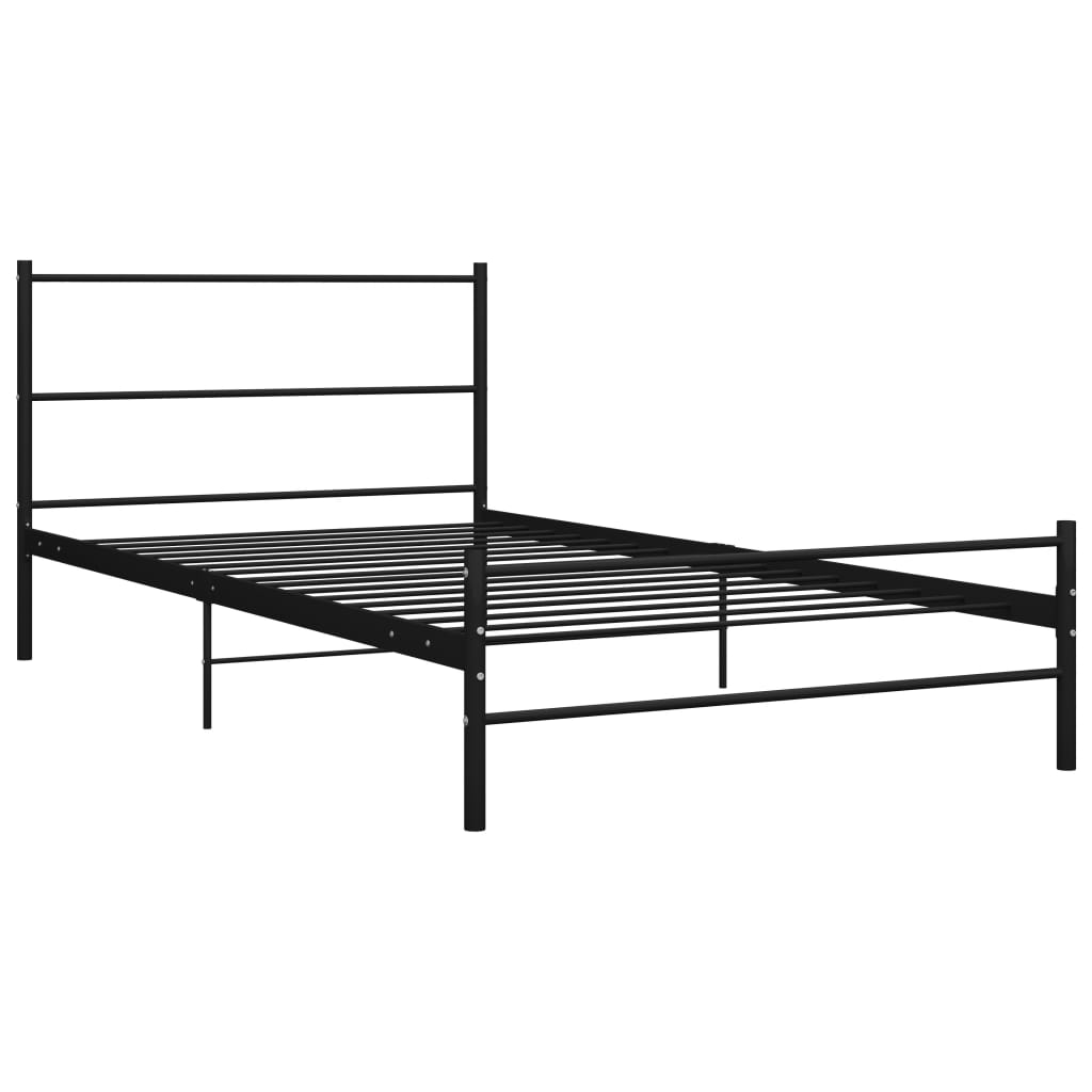 Bed Frame without Mattress Black Metal 90x200 cm