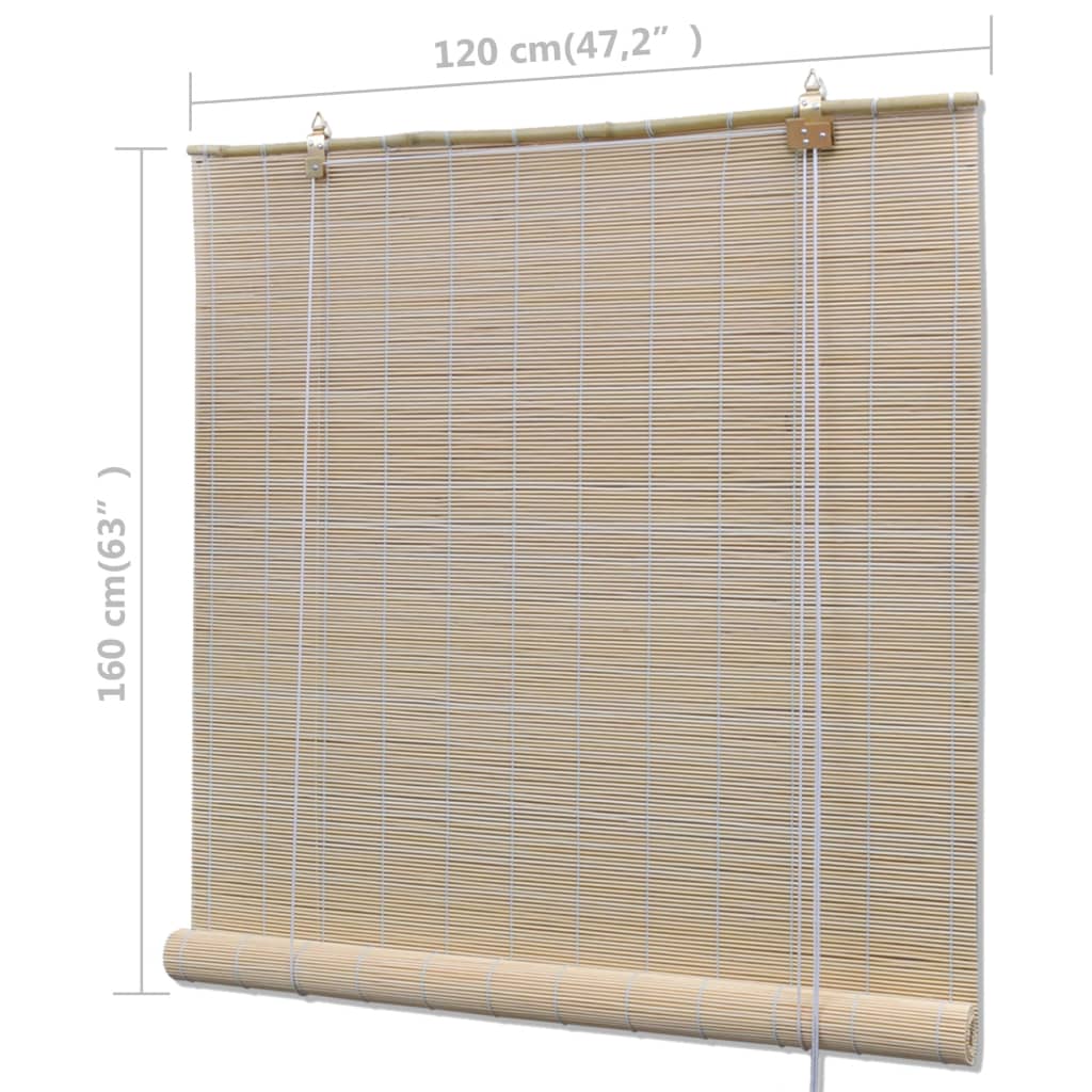 Bamboo Roller Blinds 4 pcs 120x160 cm Natural