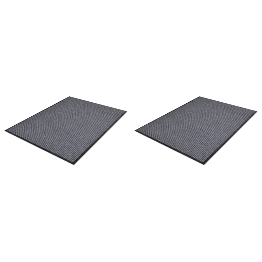 Pvc Door Mats 4 Pcs Grey 90X60 Cm