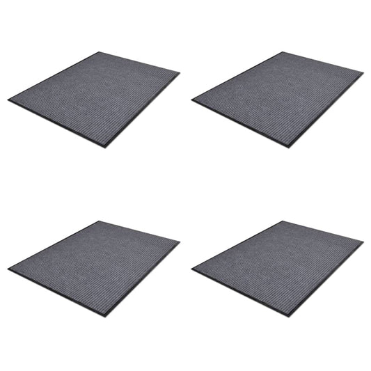 Pvc Door Mats 4 Pcs Grey 90X60 Cm