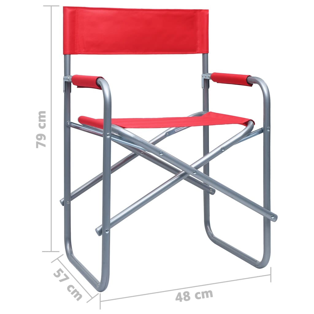 Director's Chairs 2 pcs Steel Red