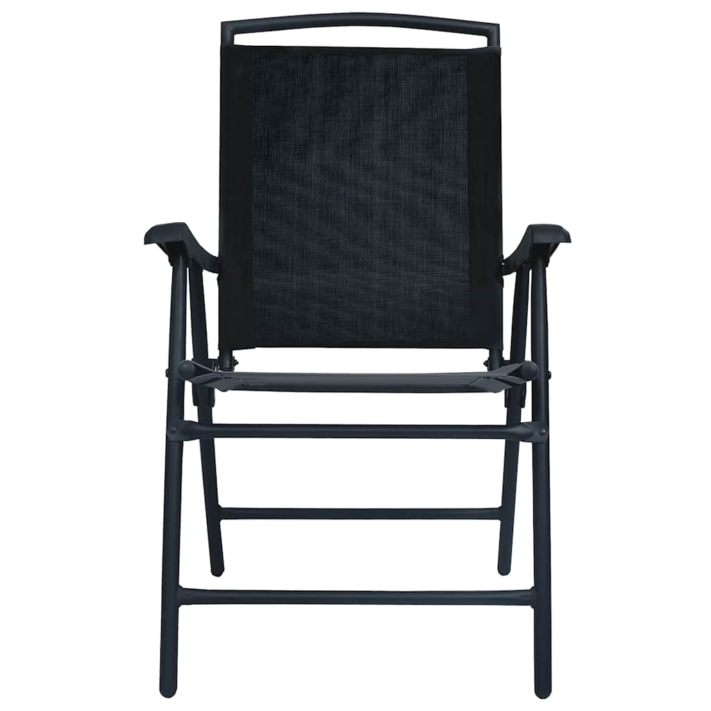 Folding Garden Chairs 2 pcs Texilene Black